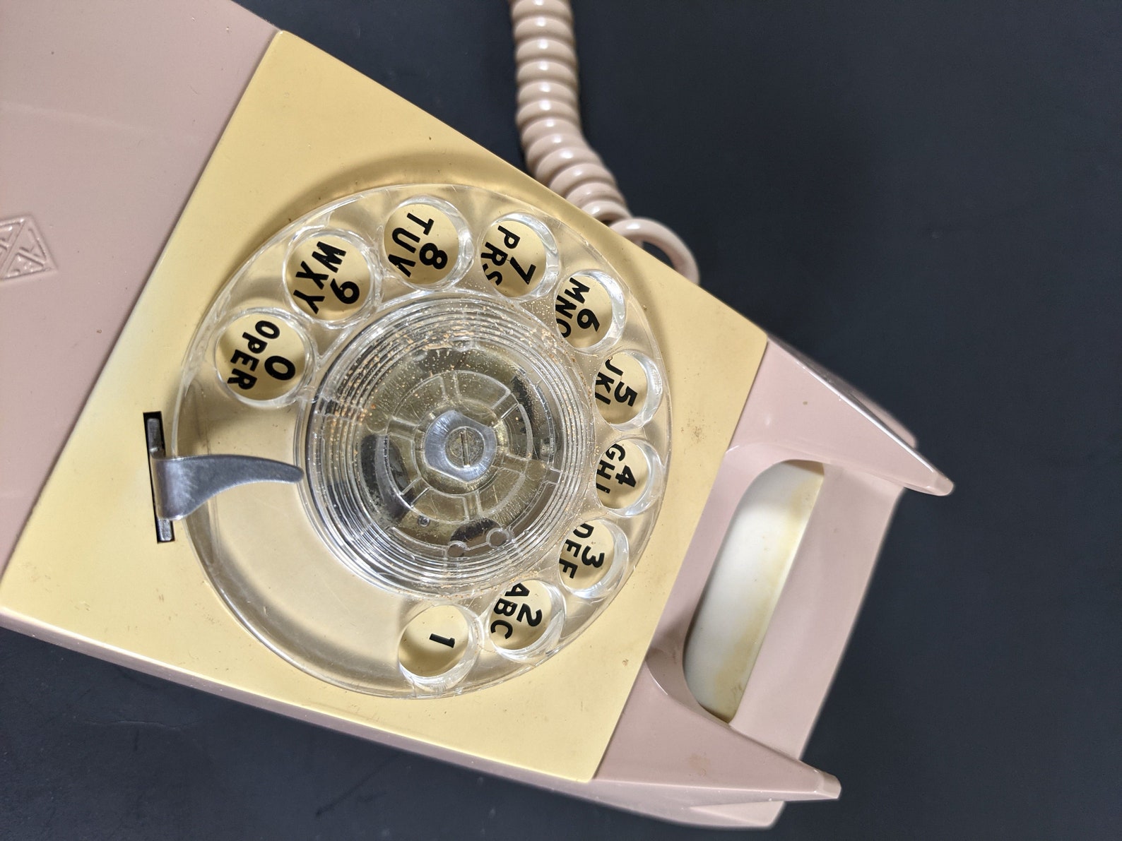 Vintage Pink Wall Phone 80's Rotary Dial Kitchen Wall Etsy