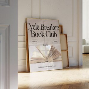 Cycle Breakers Book Club Trendy Vintage Poster, Therapist Office Art, Break The Cycle Art, Healing Journey Wall Art, Digital Download Art