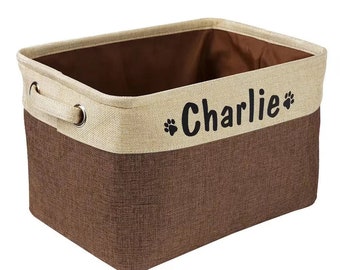 Custom Name Collapsible Dog Toy Basket