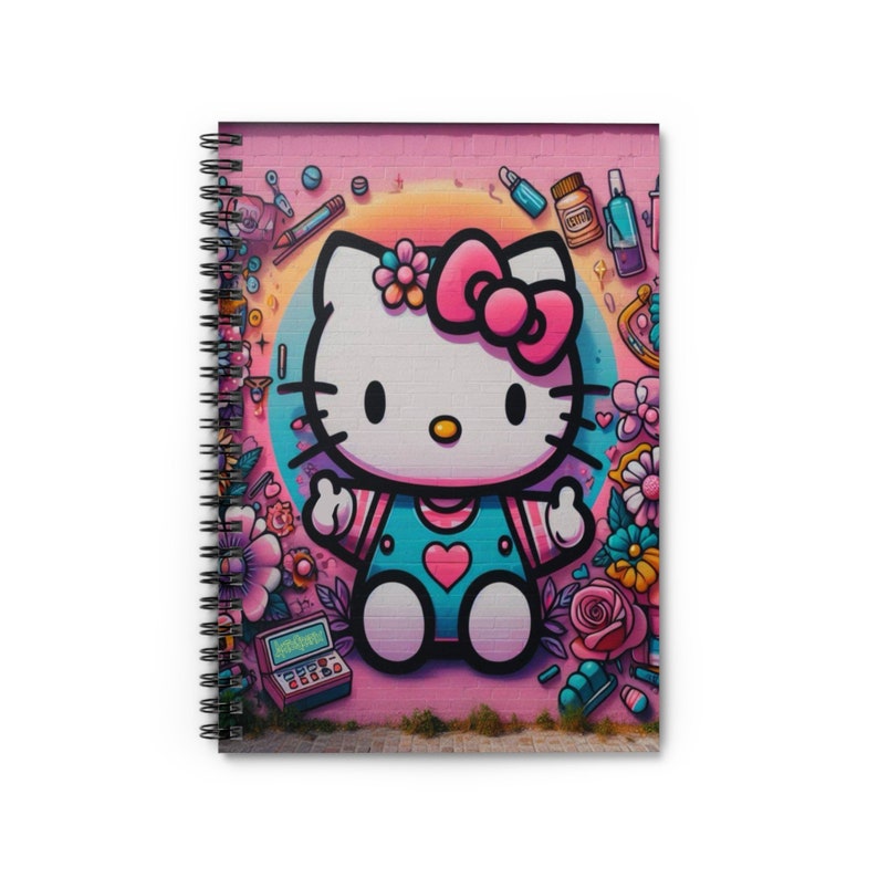 Graffiti Hello Kitty Urban Spiral Notebook Ruled Line Etsy