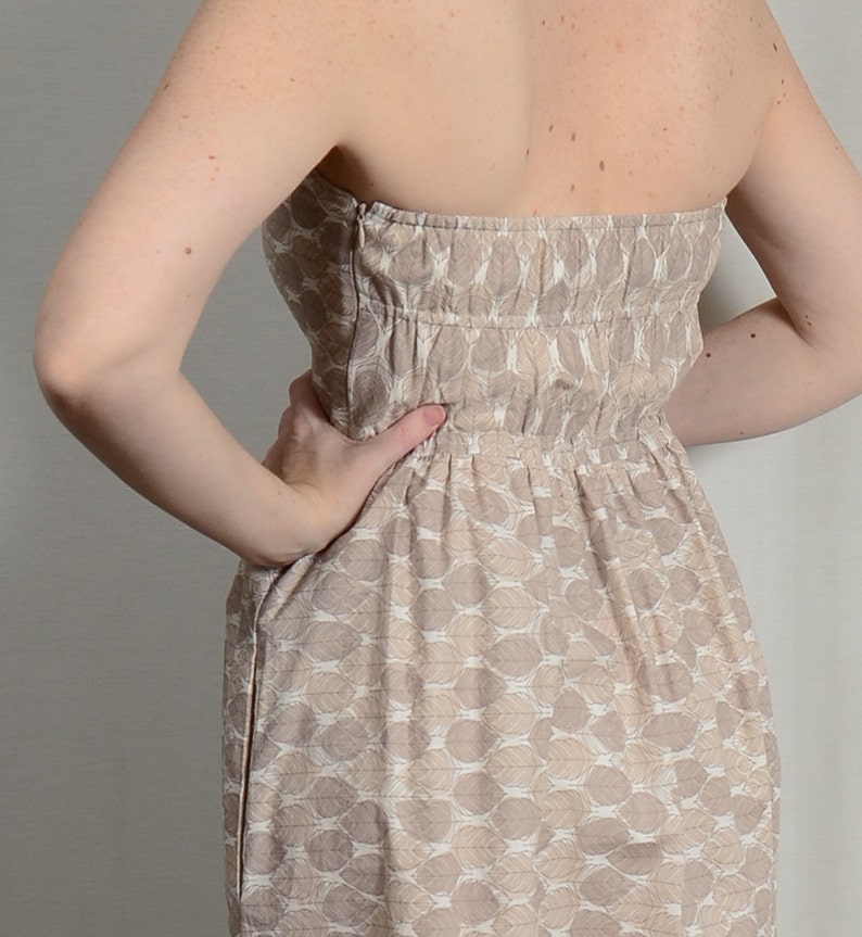 Floral print Coordinating Strapless Tea dress with Pockets Etsy