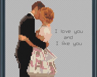 Leslie and Ben Wedding (Smaller Size) - I Love You And I Like You - PDF Cross Stitch Pattern Download - Parks & Rec