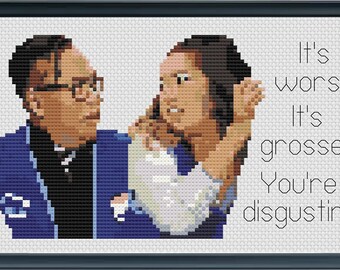 Mateo & Cheyenne - You're Disgusting! (Smaller Size) PDF Cross Stitch Pattern Download - Superstore