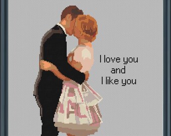 Leslie and Ben Wedding (Larger Size) - I Love You And I Like You - PDF Cross Stitch Pattern Download - Parks & Rec