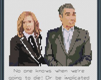 Implicated (and Cleared) Moira & Johnny Rose - Schitt's Creek - PDF Cross Stitch Pattern Download