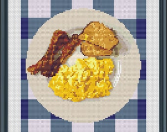 Ron Swanson's Breakfast (Larger Size) - PDF Cross Stitch Pattern Download - Parks & Rec