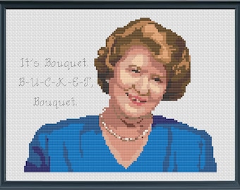 It's Bouquet, BUCKET - Hyacinth Bouquet - Keeping Up Appearances - PDF Cross Stitch Pattern Download