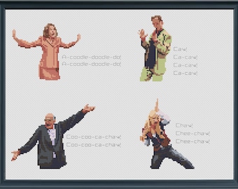 The Chicken Dances - Lucille Gob George Lindsay - Arrested Development - PDF Cross Stitch Pattern Download