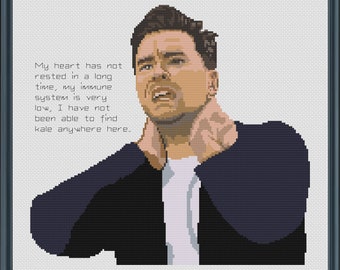 David Rose Can't Find Kale (Larger Size) - Schitt's Creek - PDF Cross Stitch Pattern Download