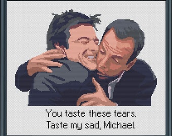 Taste My Sad - Gob & Michael - Larger Size - Arrested Development - PDF Cross Stitch Pattern Download