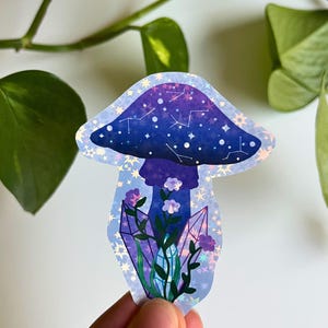 Adesivi con funghi olografici