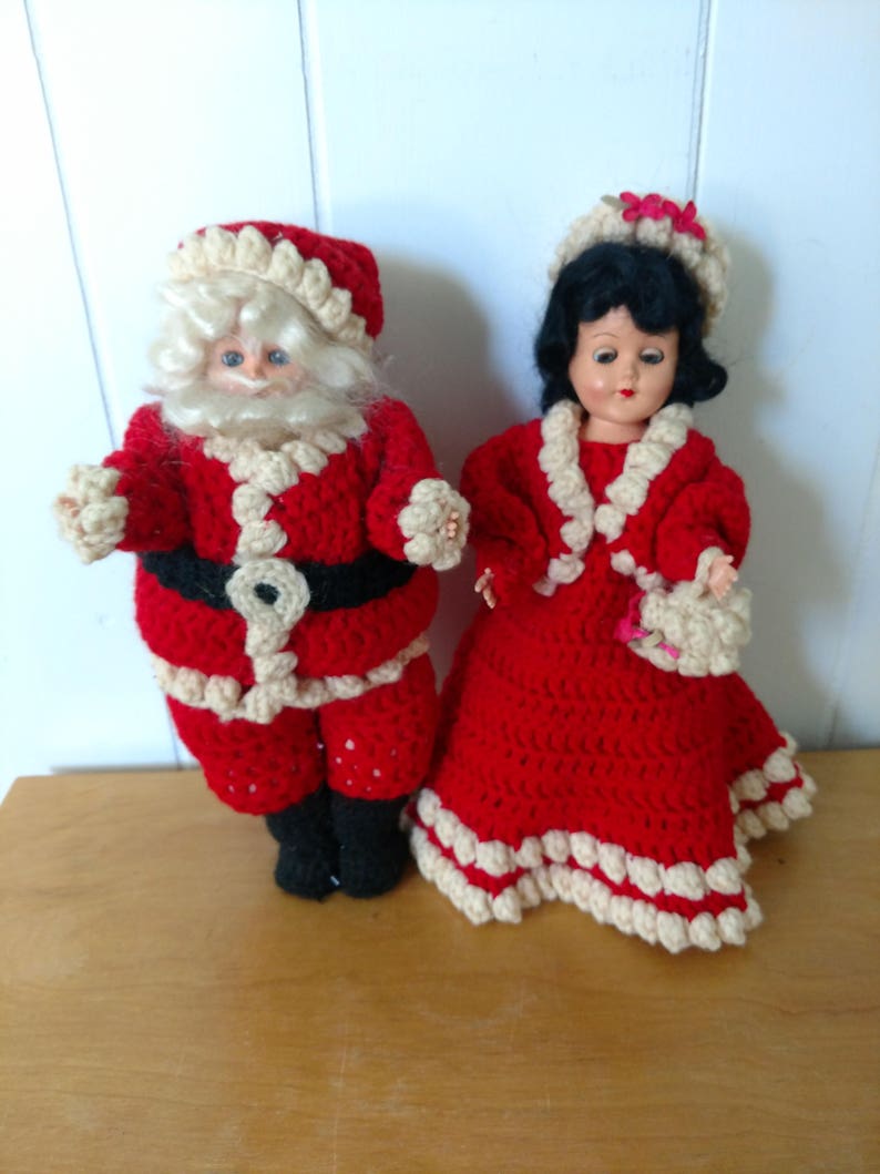 vintage Santa and Mrs Claus crochet outfits image 0