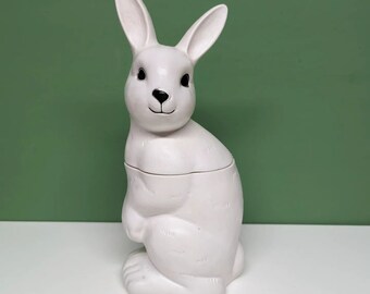 vintage blow mold bunny candy container