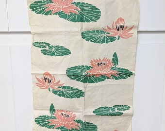 vintage lily pad linen towel