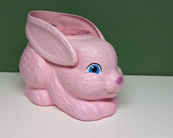 vintage blow mold pink bunny basket