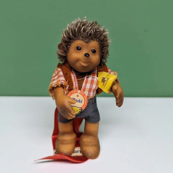STEIFF Mecki Macki Igel 8712 70 HÖR ZU Vintage Rarität Hedgehog Dachbodenfund eB