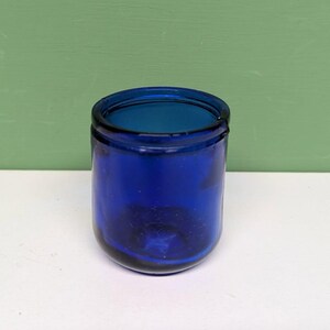 vintage cobalt blue glass apothecary jar