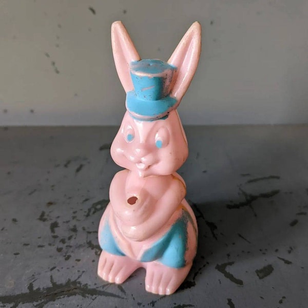 vintage rosbro bunny lollipop holder