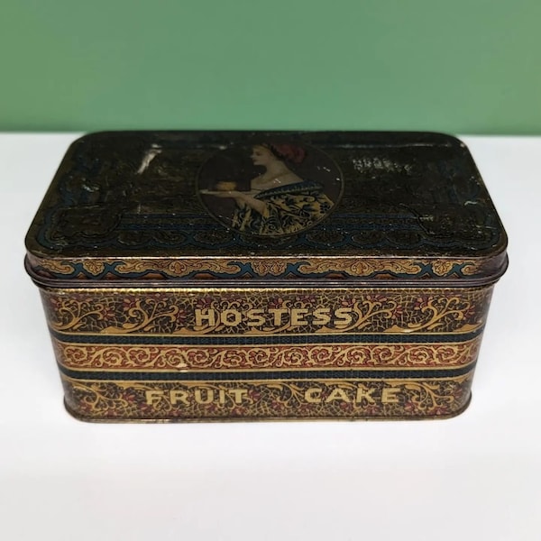 vintage Hostess fruitcake tin