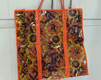 vintage flower power market bag