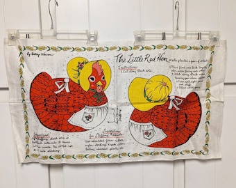 vintage little red hen towel pillow pattern