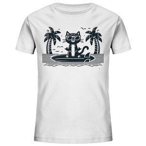 Gato Loco - Surf Cat Surfboard Holiday Island Cool Design Hang Loose Favorite Shirt - Kids Organic Shirt