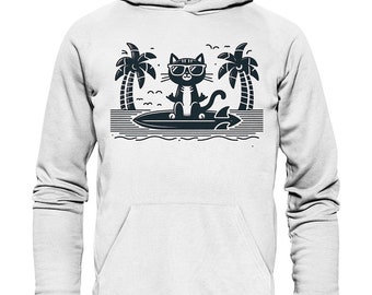 Gato Loco - Surfkatze Surfbrett Urlaub Insel Cooles Design Hang Loose Lieblingsshirt - Organic Hoodie