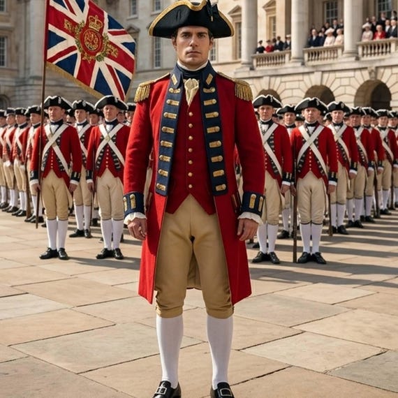 Handmade 18th Century British Officer's Wool Redcoat - Historical Colonial Military Uniform Coat