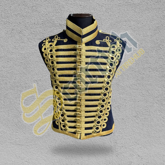 New Ceremonial Military Army Men's Hussar Waistcoat/vest With Gold
