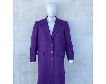 Handmade Purple Wool Joker Overcoat – Men's Cosplay Trench Coat