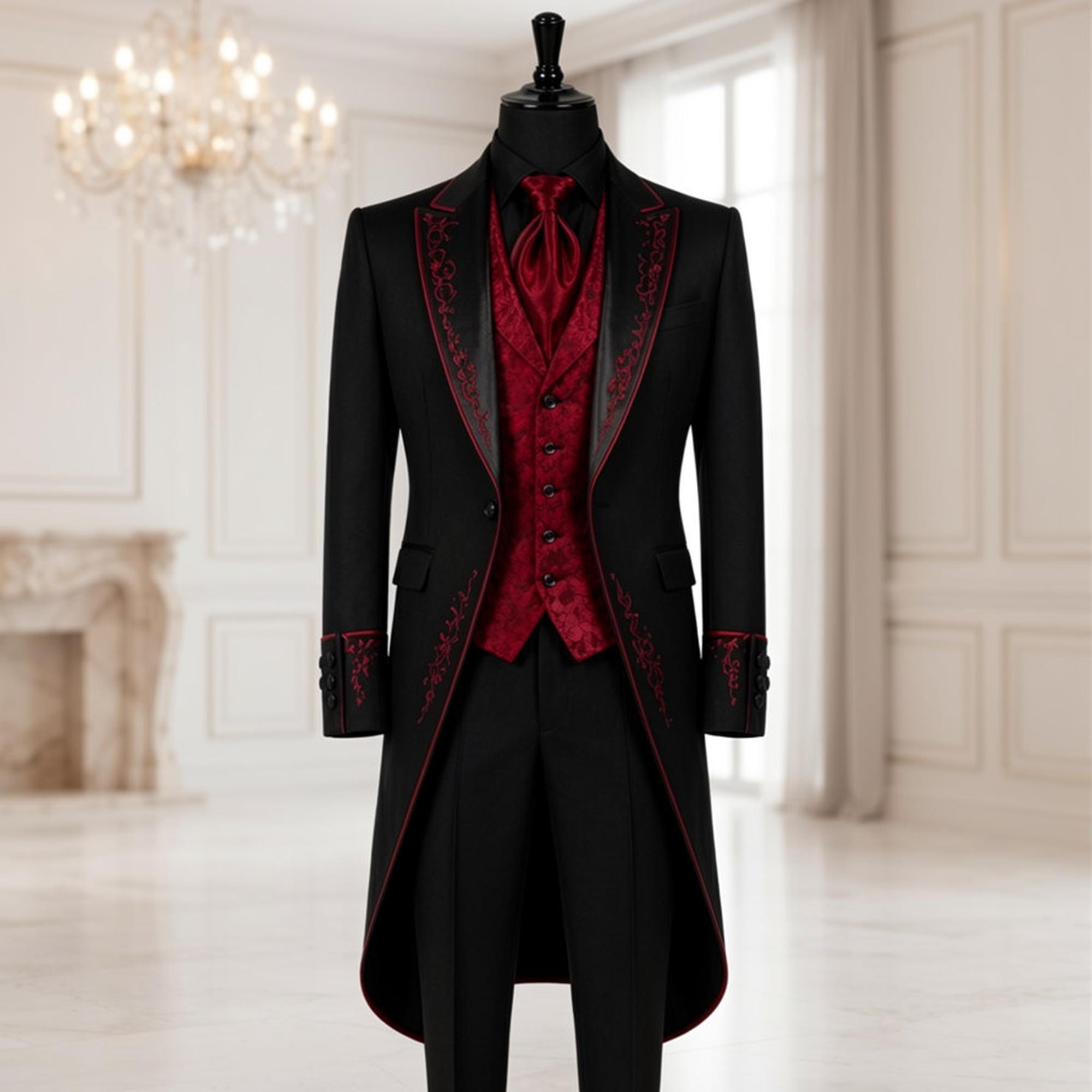 red dress and black suit Victorian Wedding So Sensual Backless Maxi Twist detail Size:Medium / UK-AU 10 / US 6 and dress occasions.