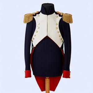 Handmade Napoleonic Grenadier Tailcoat - French Empire Military Jacket -Historical Reenactment Uniform, Officer Coat