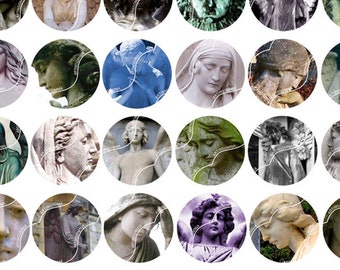 Gothic souls - 1 inch, bottlecap, circles, images, 25 mm, digital collage sheet
