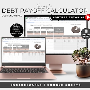 Calculadora de pago de deuda / Rastreador de pago de deuda / Hojas de cálculo de Google / Rastreador de tarjetas de crédito / Bola de nieve de deuda / Hoja de cálculo de deuda