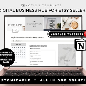 Notion Shop-Manager für Etsy-Verkäufer | Kleinunternehmer | Etsy Verkäufer Digitaler Planer | Notion Etsy Shop Vorlage | Digital Business Hub