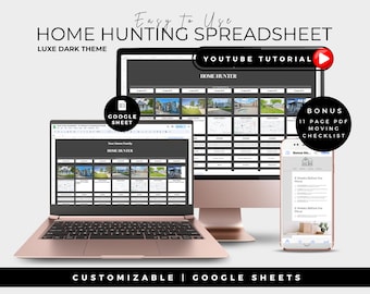 Home Hunting Spreadsheet | House Comparison, Apartment Search (PDF)