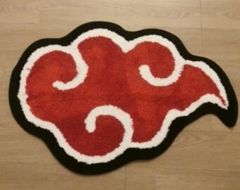 Tapis anti-dérapant de chambre à coucher rouge de paillasson de nuage d'anime japonais