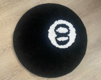 Custom High Quality Nonslip 8 Ball Tufted Rug Indoor Home Decoration Gifts 8 Ball Accent Round Tufting Home Decor Bedroom Living