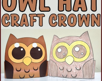 Owl Hat Craft Crown | Animal paper hat | Owl Headband