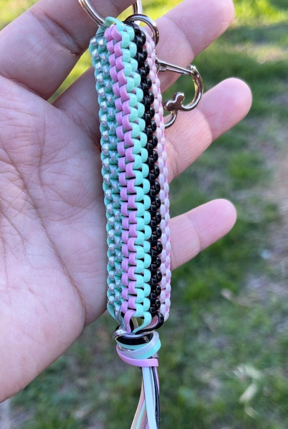 Made to Order Woven Keychain Rexlace Keychain Plastic Lace Keychain  Scoubidou Scoubi Colorful String Boondoggle Gimp Craft Lace Lanyard