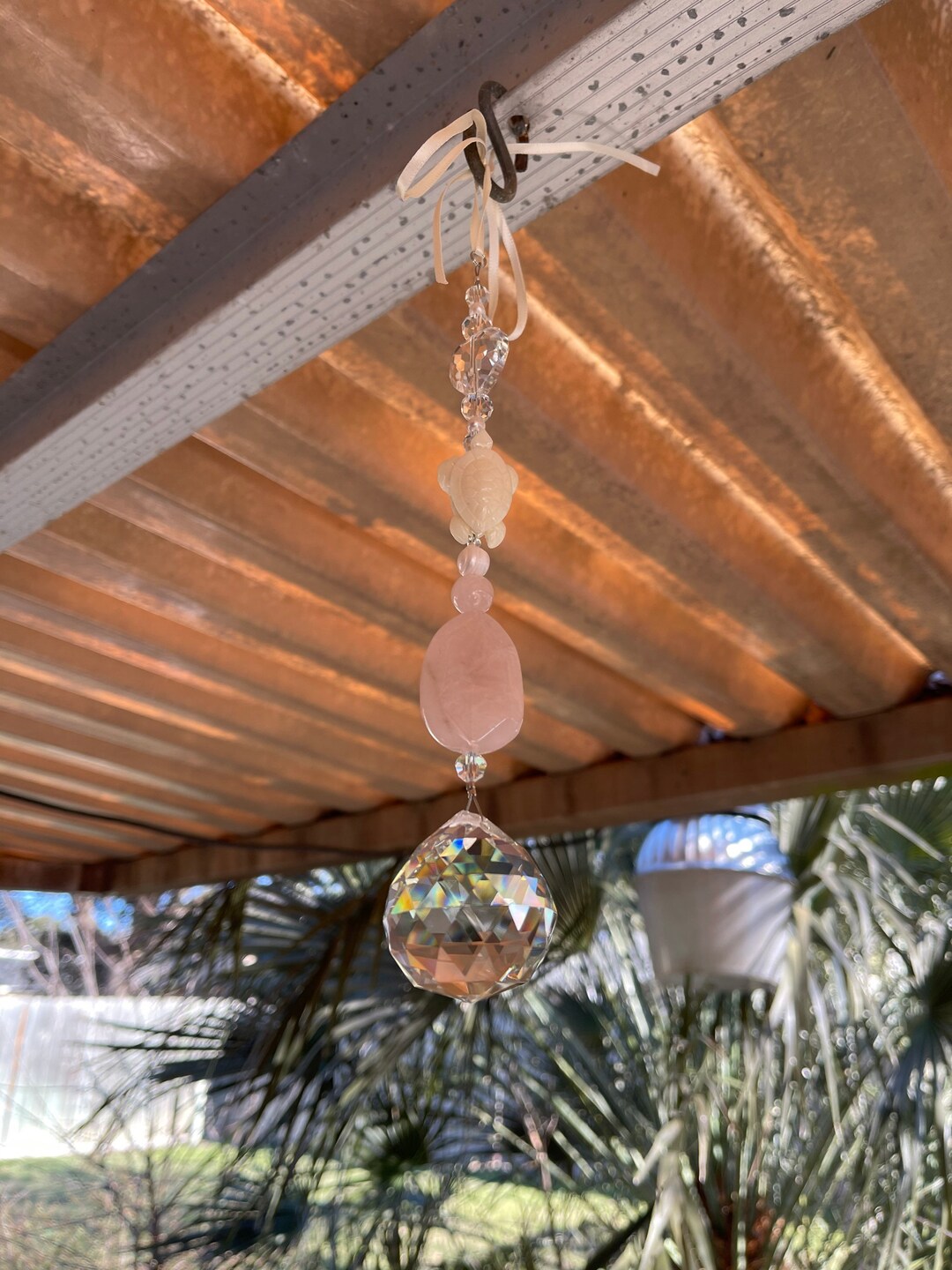 Crystal Suncatcher 40mm Prism Sun Catcher Handmade Beaded Heart Gift