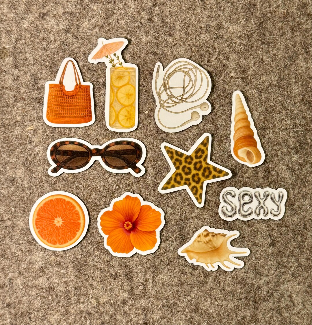Beach Girl 10-piece Vinyl Sticker Set | Summer Pinterest Sticker Set ...