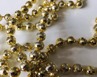 Vintage necklace - pale gold self strung plastic beads - Costume Jewelry