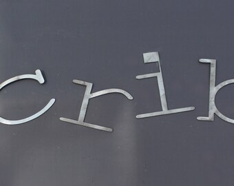 4 Inch Tall Western Style Metal Letters - 16 Gauge Steel, Precision Cut, Weldable - Unpainted, Sold Per Letter