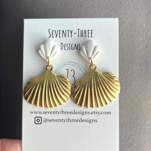 Shell Earrings, Nautical Earrings, Polymer Clay Earrings, Beach Earrings