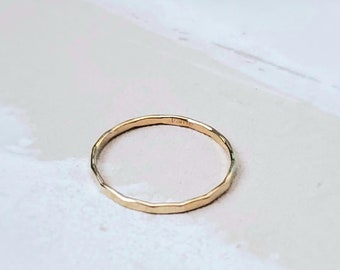 14k Gold Filled Ring, Stacking Ring, Stackable Ring, Dainty Ring, Thin Ring, Gift for Her, Ring, Gold Ring, Textured Ring