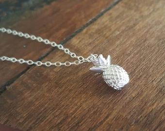 Pineapple Necklace, Silver Pineapple Necklace, Hawaiian Pineapple Necklace, Friendship Necklace