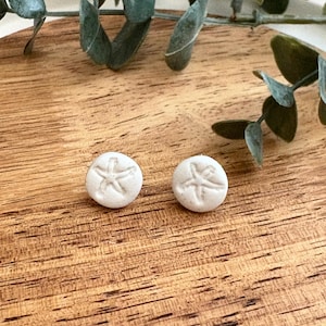 Starfish Stud Earrings, Polymer Clay Earrings, Nautical Earrings