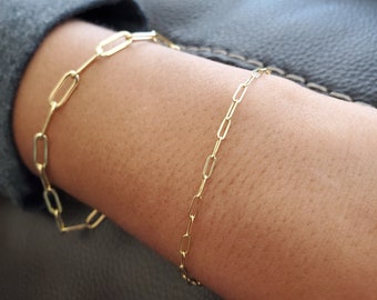 Paperclip Link Bracelet, Gold Filled Chain Bracelet, Everyday Jewelry, Minimalist Bracelet, Dainty Bracelet