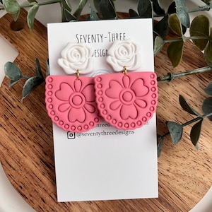 Papel Picado Earrings, Polymer Clay Earrings, Mexican Inspired Floral Statement Jewelry, Hypoallergenic